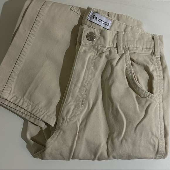 ZARA Cream Cargo Pants - Picture 4 of 4